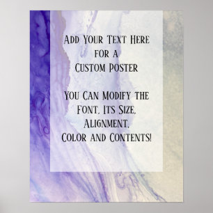 Poster Ajouter Votre Texte Personnalisé Purple Abstrait E