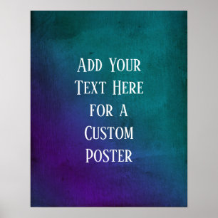 Poster Ajouter Votre Texte Personnalisé Purple & Grunge T