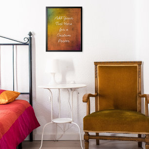 Poster Ajouter Votre Texte Personnalisé Rainbow Orange Gr