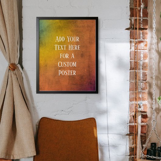 Poster Ajouter Votre Texte Personnalisé Rainbow Orange Gr