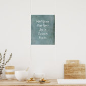 Poster Ajouter Votre Texte Personnalisé Subtil Grunge Ble (Cuisine)