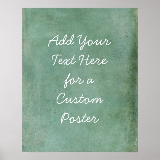 Poster Ajouter Votre Texte Personnalisé Subtil Turquoise (Devant)