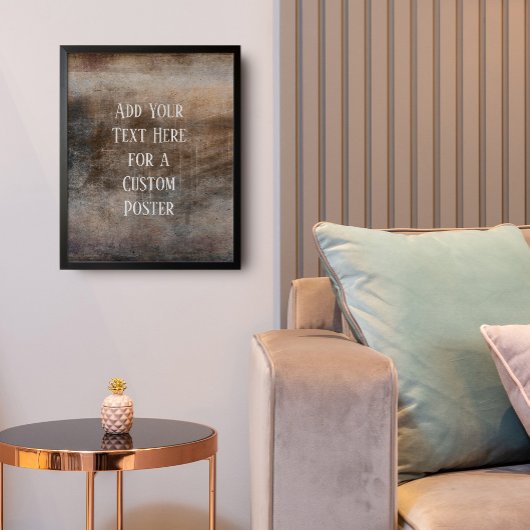 Poster Ajouter Votre Texte Personnalisé Vintage Earth Ton