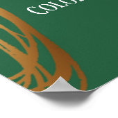 Poster Ajouter Votre Texte Scribblé Or Ovales Leaf Green (Coin)