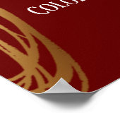 Poster Ajouter Votre Texte Scribbled Gold Ovales, Bourgog (Coin)