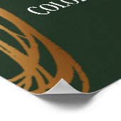 Poster Ajouter votre texte Scribbled Gold Ovals À feuilla (Coin)