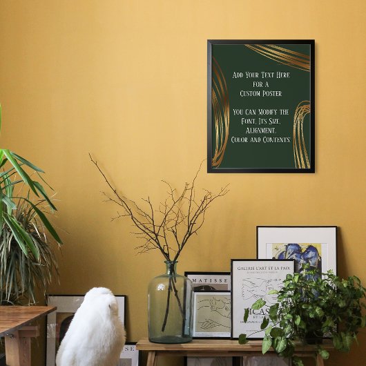 Poster Ajouter votre texte Scribbled Gold Ovals À feuilla