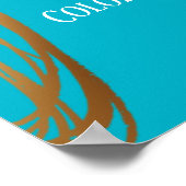 Poster Ajouter Votre Texte Scribbled Gold Ovals Scuba Blu (Coin)