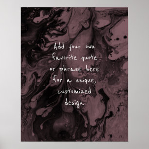 Poster Ajoutez Votre Citation Personnalisée Marbre Noir,