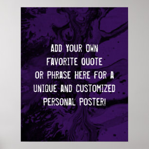 Poster Ajoutez Votre Citation Personnalisée Marbre Noir,