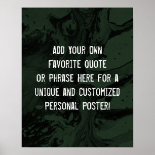 Poster Ajoutez Votre Citation Personnalisée Marbre Noir e