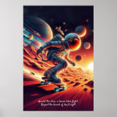 Poster Ajoutez votre message, Astronaute du skateboard su (Devant)