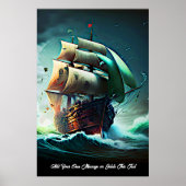 Poster Ajoutez votre message, Bateau à voile dans la temp (Devant)