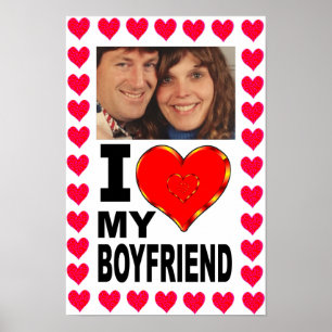 Poster Ajoutez Votre Photo J'Aime Mon Petit Ami