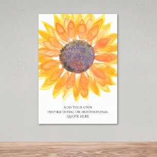 Poster Ajoutez Votre Propre Citation Inspirante Tournesol