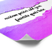 Poster ajoutez votre propre citation violet, rose et bleu (Coin)