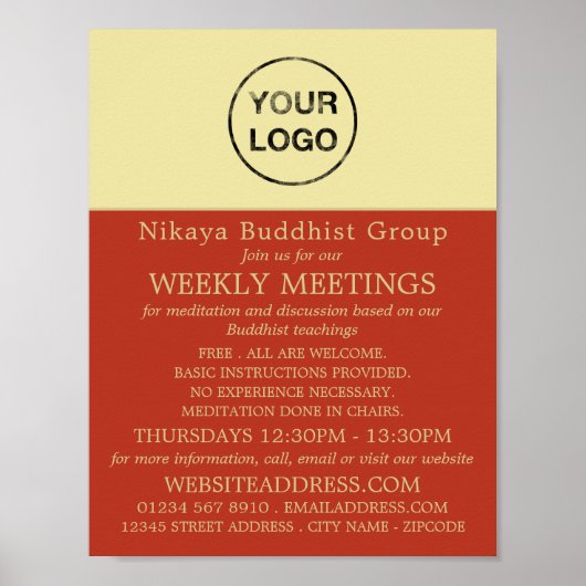 Poster Ajoutez Votre Propre Logo, Bouddhisme, Groupe Boud (Devant)