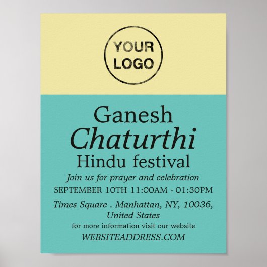 Poster Ajoutez Votre Propre Logo, Hindu Event Advertising (Devant)