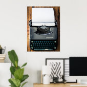 Poster Ajoutez votre propre texte au papier de machine à  (Bureau à domicile)