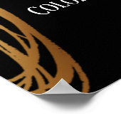 Poster Ajoutez Votre Texte Ovales Or Scribblés, Noir (Coin)