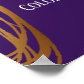 Poster Ajoutez Votre Texte Ovales Or Scribblés Profond Vi (Coin)