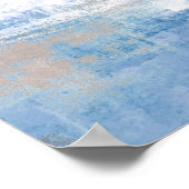 Poster 'Ajuster' Art Abstrait bleu et gris (Coin)