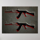 Poster AK47 Assault Rifle Pop Art (Devant)