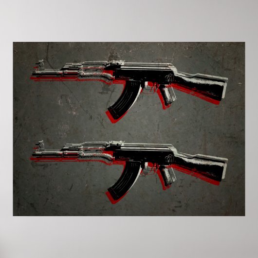 Poster AK47 Assault Rifle Pop Art (Devant)