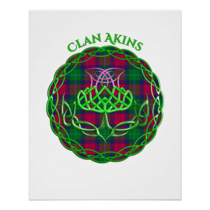 Poster Akins Scottish Tartan Celtic Thistle
