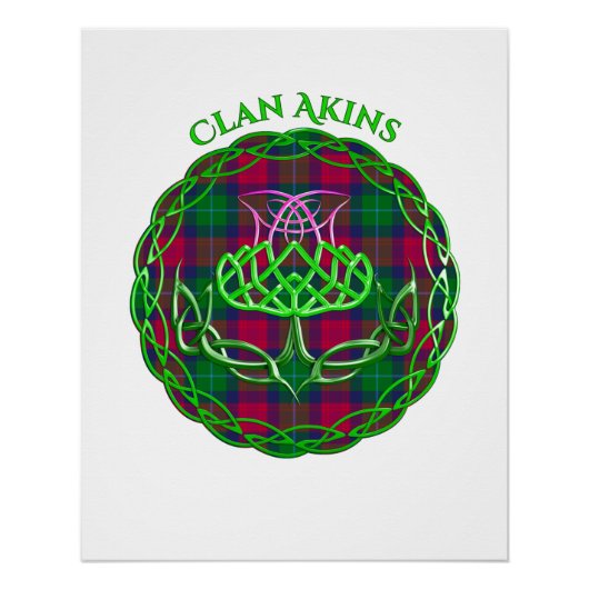 Poster Akins Scottish Tartan Celtic Thistle (Devant)