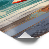 Poster Akita Beach Surf Peinture (Coin)