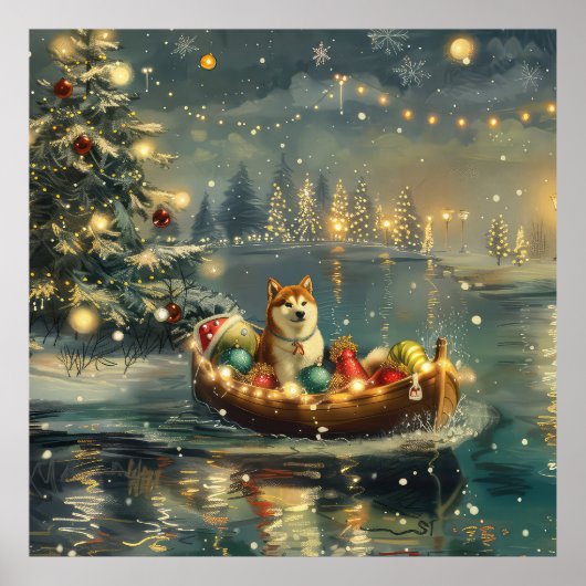 Poster Akita Christmas Festive Voyage (Devant)