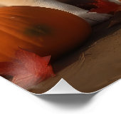 Poster Akita Puppy Citrouille d'automne (Coin)