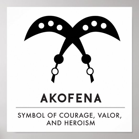 Poster AKOFENA | Symbole Adinkra du courage et de la vail (Devant)