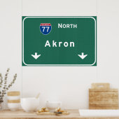 Poster Akron Ohio oh Autoroute Interstate Freeway : (Cuisine)