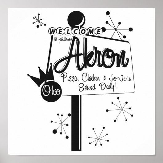Poster Akron - Pizza, poulet et JoJo's (Devant)