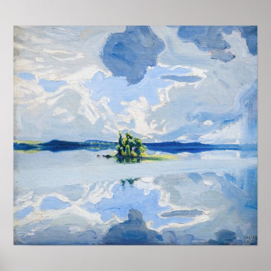 Poster Akseli Gallen-Kallela - Nuages au-dessus d'un lac (Devant)