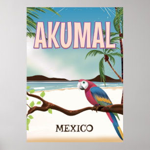 Poster Akumal Mexico Beach