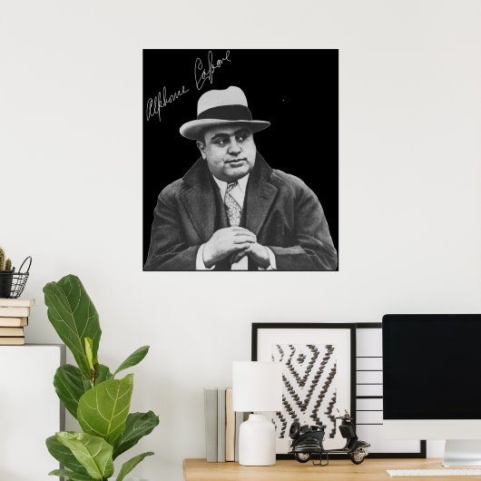 Poster Al Capone Reproduction Signature Marchandises (Bureau à domicile)