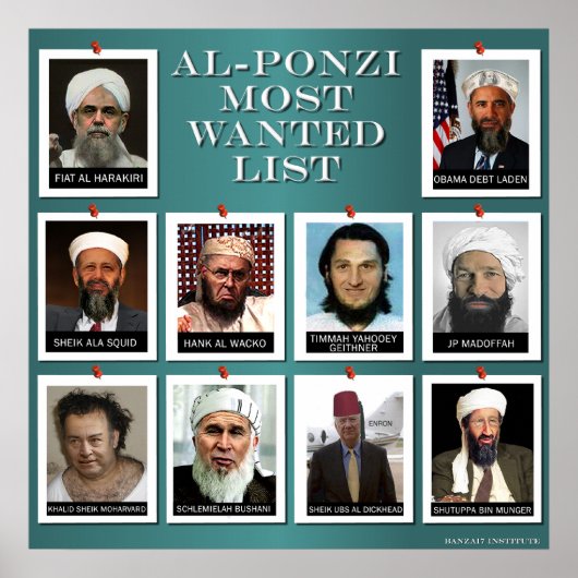 POSTER AL-PONZI LISTE LA PLUS RECHERCHÉE (Devant)