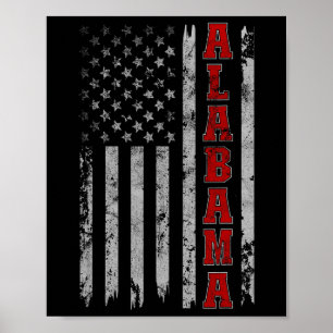 Poster Alabama - Drapeau Vintage américain