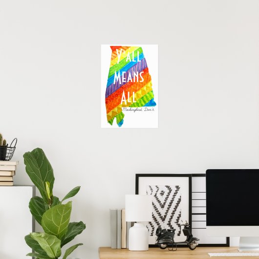 Poster Alabama Égalité "Y'all Signifie All" Matte Print (Bureau à domicile)
