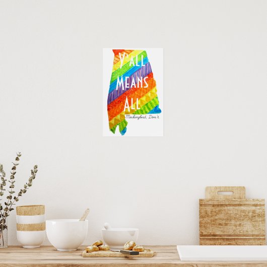 Poster Alabama Égalité "Y'all Signifie All" Matte Print (Cuisine)