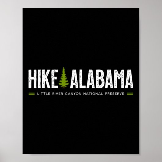 Poster Alabama Hike Little River Canyon Tree Retro Graphi (Devant)