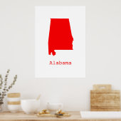 Poster Alabama minimal États-Unis (Cuisine)