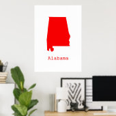 Poster Alabama minimal États-Unis (Bureau à domicile)