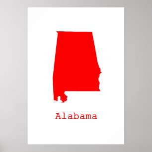 Poster Alabama minimal États-Unis