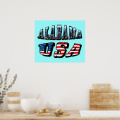 Poster Alabama Photo et USA Flag Font (Cuisine)