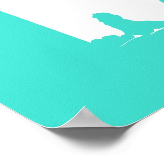 Poster Alabama Turquoise et Blanc (Coin)