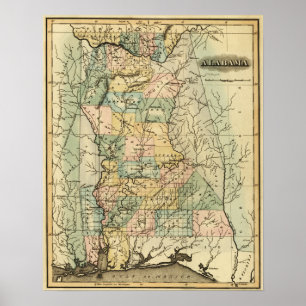 Poster AlabamaCarte panoramiqueAlabama